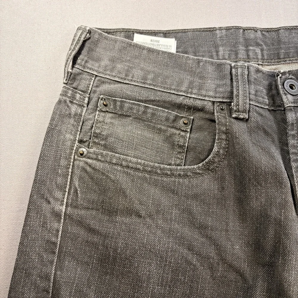 Levis 513 Slim Straight Jeans Mens 31x29 Gray Mid Rise Denim